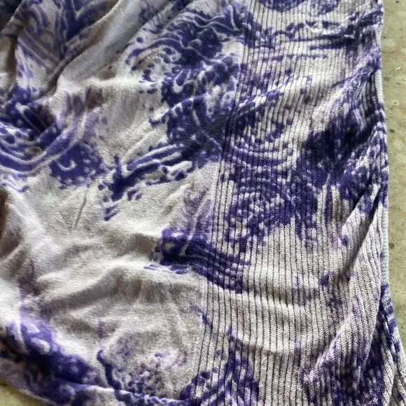 Chicos purple cream print size one long sleeve open front sweater - Picture 9 of 14